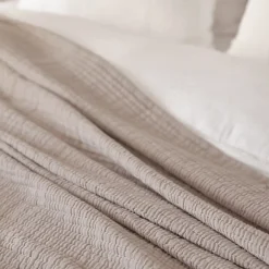 Linnea Dessus de lit 180x250 cm en coton lavé SEVILLE gris bronze