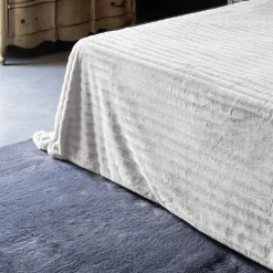Linnea Dessus de lit 260x230 cm HERMINE fausse fourrure blanc Neige