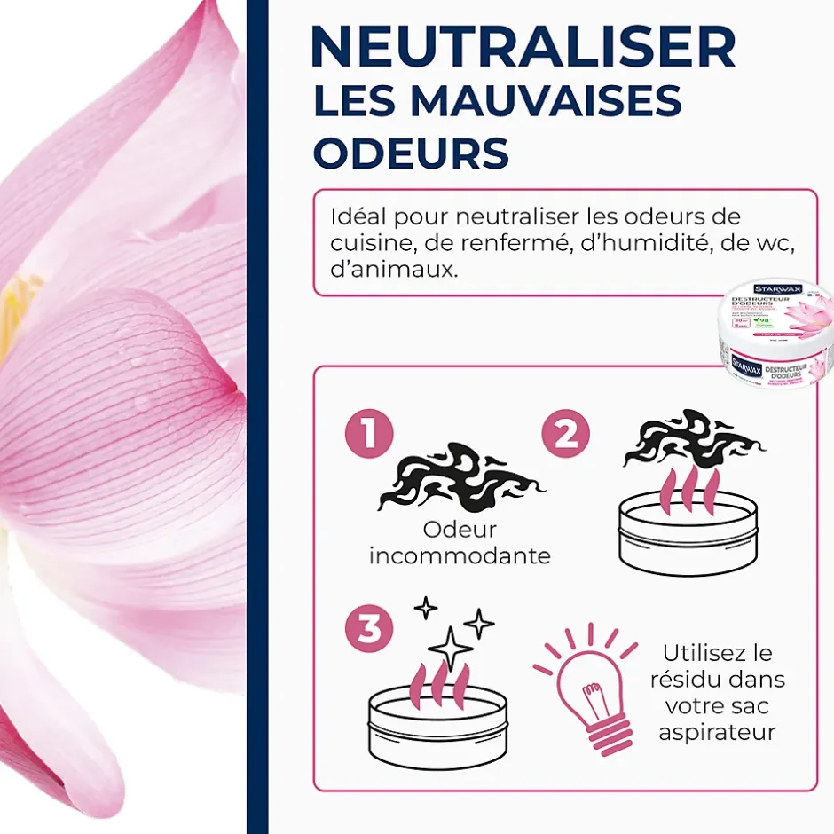Starwax Destructeur d'odeurs fleurs de lotus 300g Online