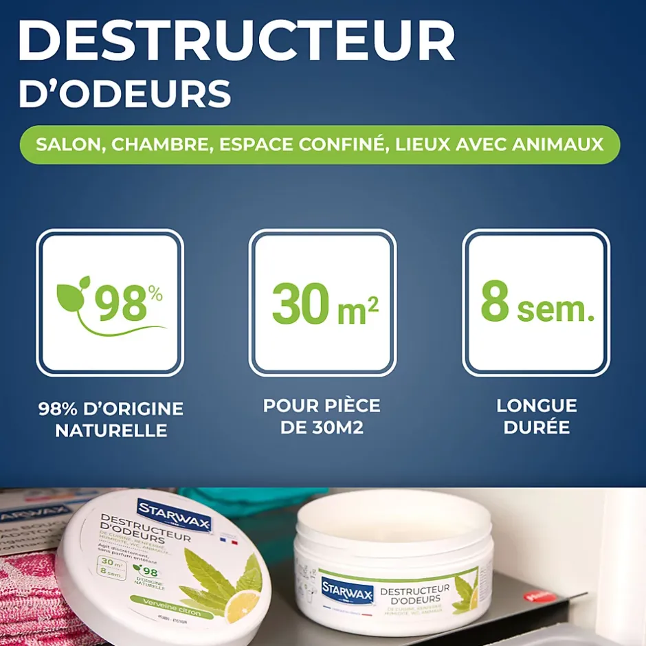 Starwax Destructeur d'odeurs verveine citronnée 300g Outlet