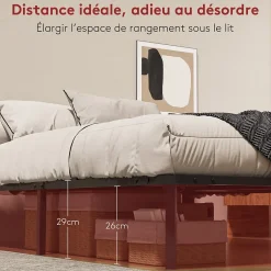 Teeno Dewinner Sommier à Lattes sur Pieds, Lit 2x13 Lattes, 7 Pieds Inclus, 140x200CM Discount