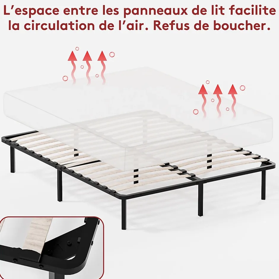 Teeno Dewinner Sommier à Lattes sur Pieds,Lit 2x14 Lattes,7 Pieds Inclus,160x200 CM Outlet