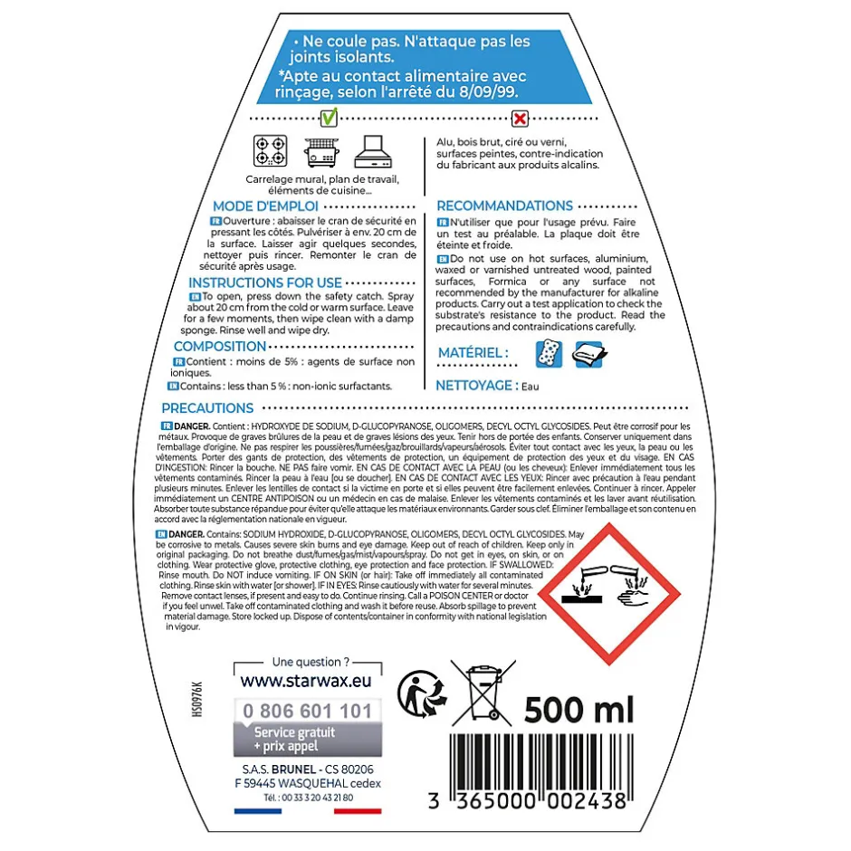 Starwax Dégraissant surpuissant de cuisine 500 ml