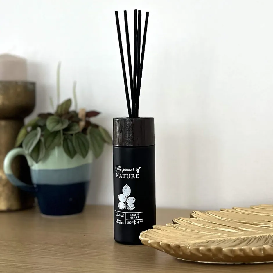 Mobili Rebecca Diffuseur d'Ambiance Parfumé avec 6 Bâtonnets au Parfum d'Herbes Fraîches Idées Cadeaux