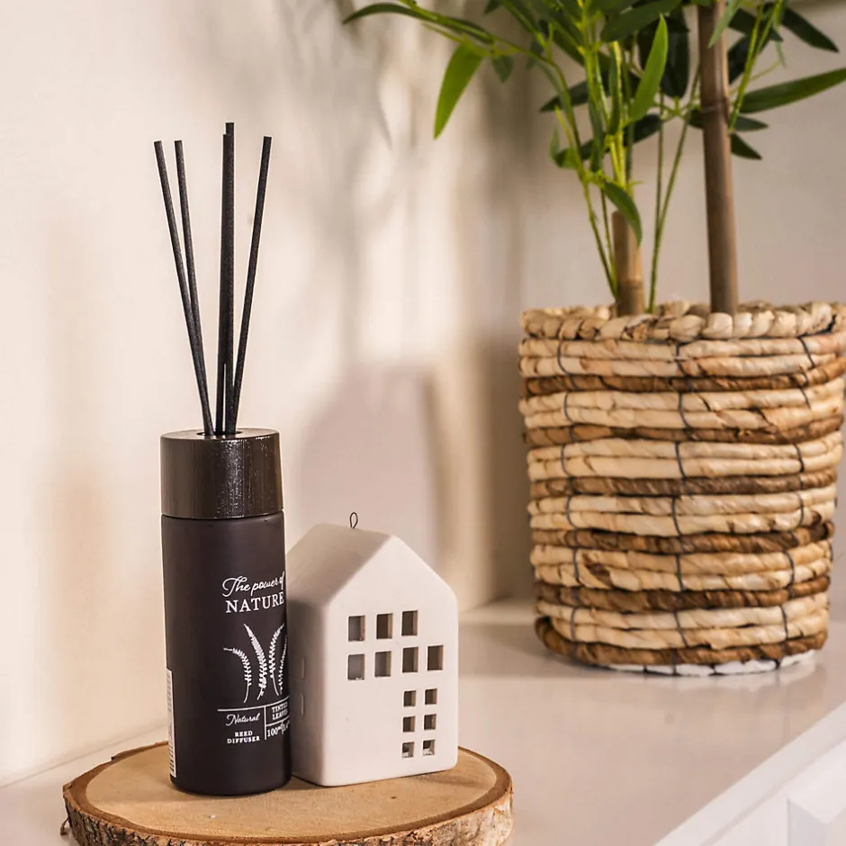 Mobili Rebecca Diffuseur de Parfum d'Intérieur avec 6 Bâtonnets d'Aromathérapie Feuilles Colorées Décoration d'Intérieur