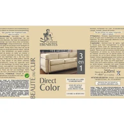 Les Anciens Ebenistes DIRECT COLOR - Recolore le cuir - 250ML NOIR - Les anciens ébénistes Best