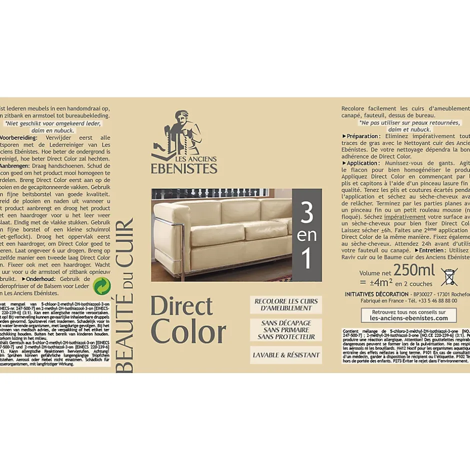 Les Anciens Ebenistes DIRECT COLOR - Recolore le cuir - 250ML NOIR - Les anciens ébénistes Best