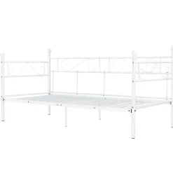 [En.Casa] Divan en Acier Canapé Lit Simple en Métal 200 x 90 cm Blanc en.casa
