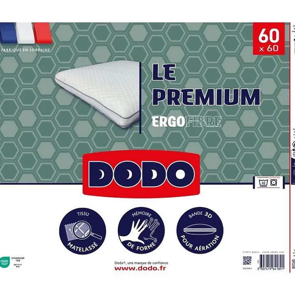 Dodo - OREILLER ERGONOMIQUE - LE PREMIUIM - 60X60 cm Clearance