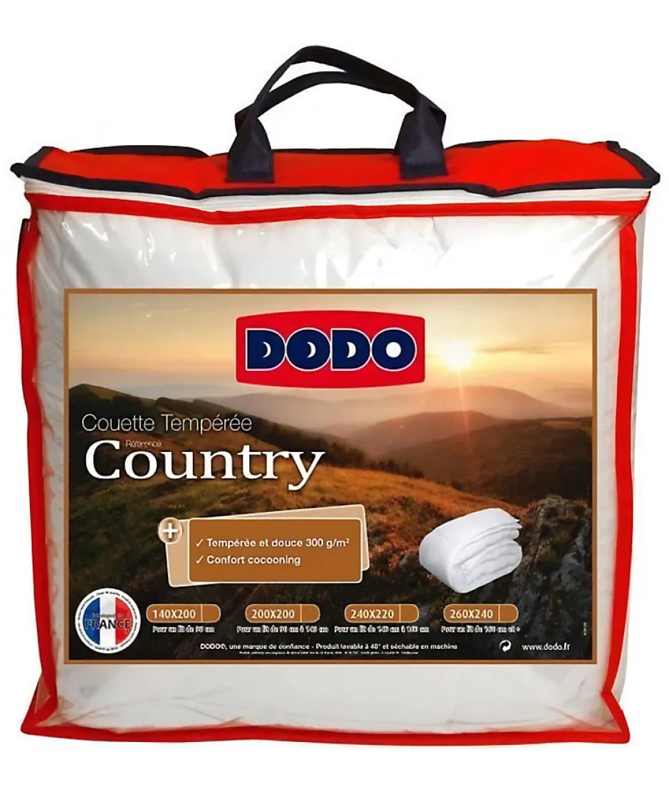 Dodo Couette tempérée Country - 220 x 240 cm - Blanc Discount