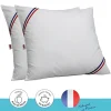 Dodo Lot de 2 oreillers Tendance - 60 x 60 cm - Garnissage 100% Polyester fibre creuse siliconée - Blanc