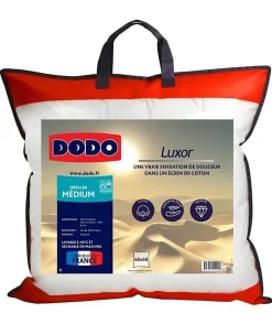 Dodo Oreiller LUXOR 60x60 cm - 100% Coton - Effet Duvet