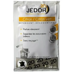 Le Plus De L'Entretien Dosettes 2D détergent nettoyant désodorisant - Jédor - Parfum Citron (100 dosettes)