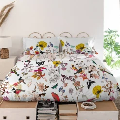 Happyfriday Drap Birds of paradise 100% Coton