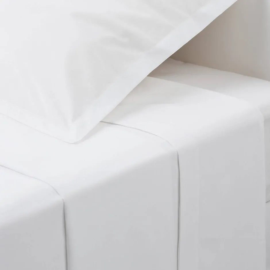 Atmosphera Créateur D'Intérieur Drap en coton - blanc - 180x290 cm - Atmosphera