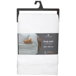 Atmosphera Créateur D'Intérieur Drap en coton - blanc 240x290 cm - Atmosphera