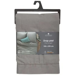 Atmosphera Créateur D'Intérieur Drap en coton - gris - 180x290 cm - Atmosphera