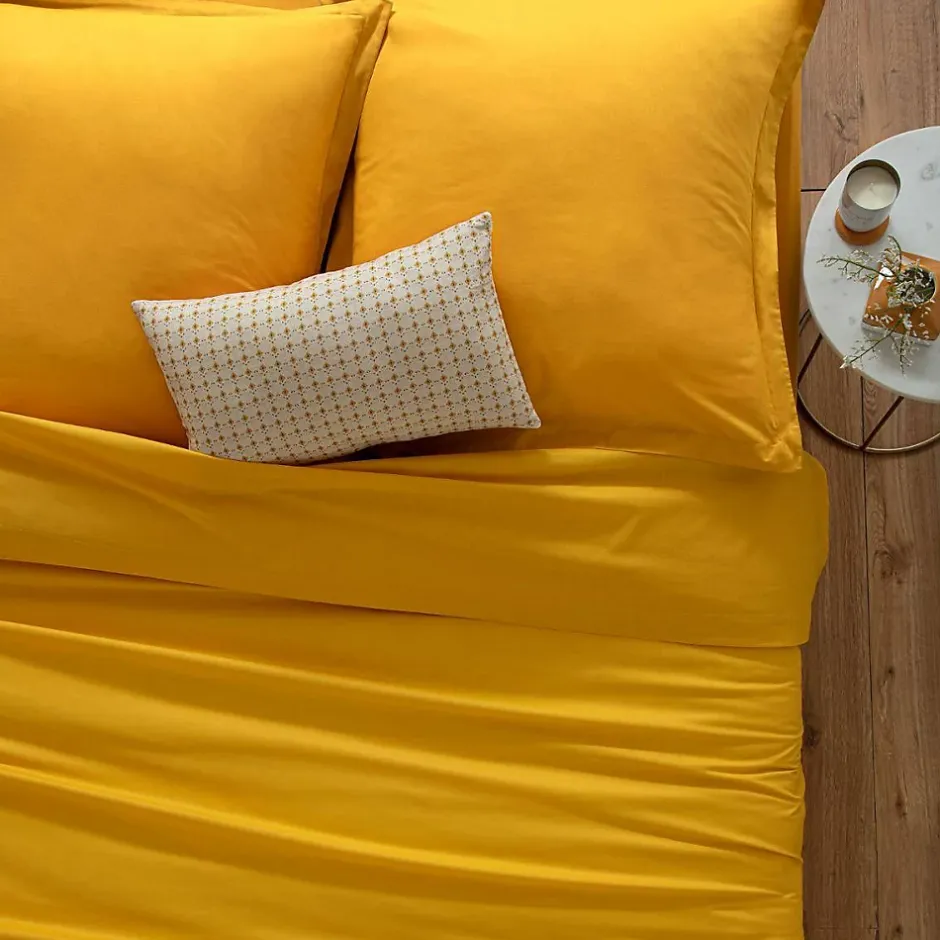 Atmosphera Créateur D'Intérieur Drap en coton - jaune moutarde - 180x290 cm - Atmosphera Best
