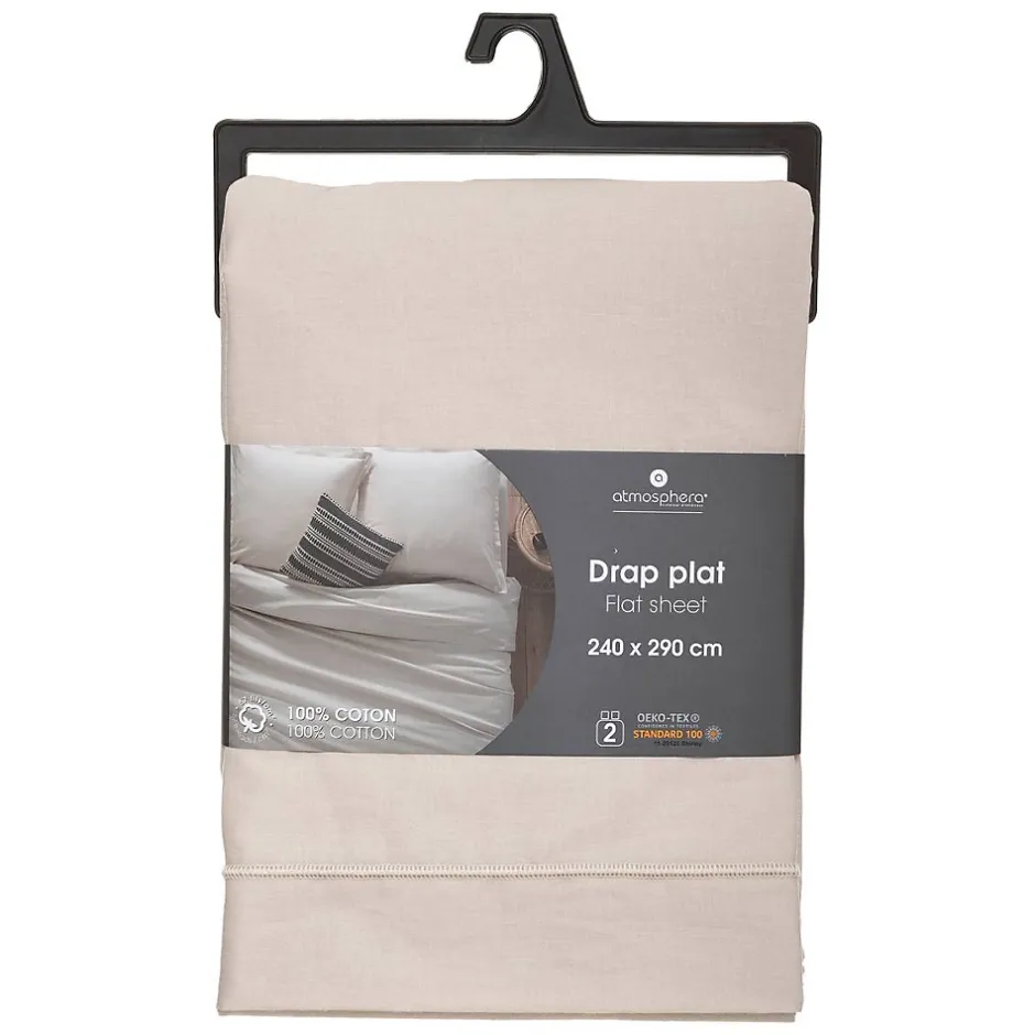 Atmosphera Créateur D'Intérieur Drap en coton - lin 240x290 cm - Atmosphera Outlet