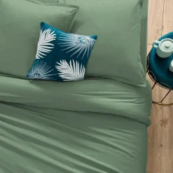 Atmosphera Créateur D'Intérieur Drap en coton - vert céladon 240x290 cm - Atmosphera