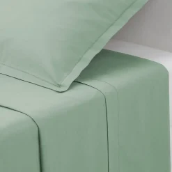 Atmosphera Créateur D'Intérieur Drap en coton - vert céladon - 180x290 cm - Atmosphera
