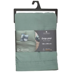 Atmosphera Créateur D'Intérieur Drap en coton - vert céladon - 180x290 cm - Atmosphera