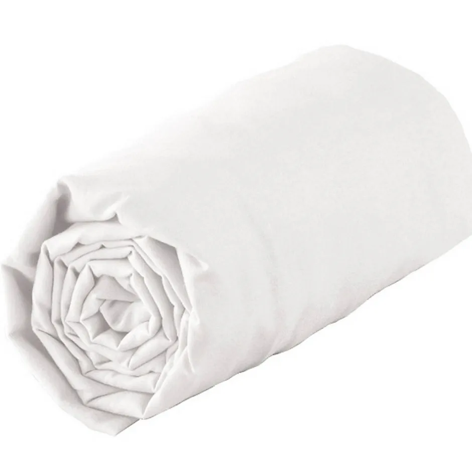 Tradilinge Drap housse 100 % coton 57 fils (180x200 cm - Blanc)