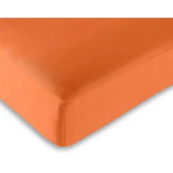 Univers Décor Drap housse 57 fils/cm² toutes dimensions - Orange - 180 x 200 cm Online