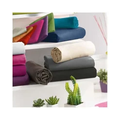 Univers Décor Drap housse 57 fils/cm² toutes dimensions - Choco - 160 x 200 cm