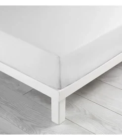Douceur D'Intérieur DRAP HOUSSE 2 PERSONNES UNI 57 FILS LINA BLANCHE - 140x190cm - Blanc