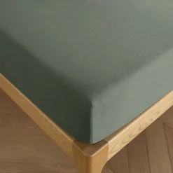 Coton Pur Drap housse 140 x 190 cm bonnet 30 cm "Prémium" pour lit 2 places - Prémium Romarin Outlet
