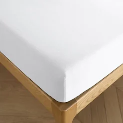 Coton Pur Drap housse 140 x 190 cm bonnet 30 cm "Prémium" pour lit 2 places - Prémium Neige