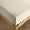 Coton Pur Drap housse 90 x 190 cm bonnet 30 cm "Prémium" pour lit 1 place - Prémium Sable New