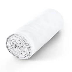 Coton Pur Drap housse 90 x 190 cm bonnet 30 cm "Prémium" pour lit 1 place - Prémium Neige