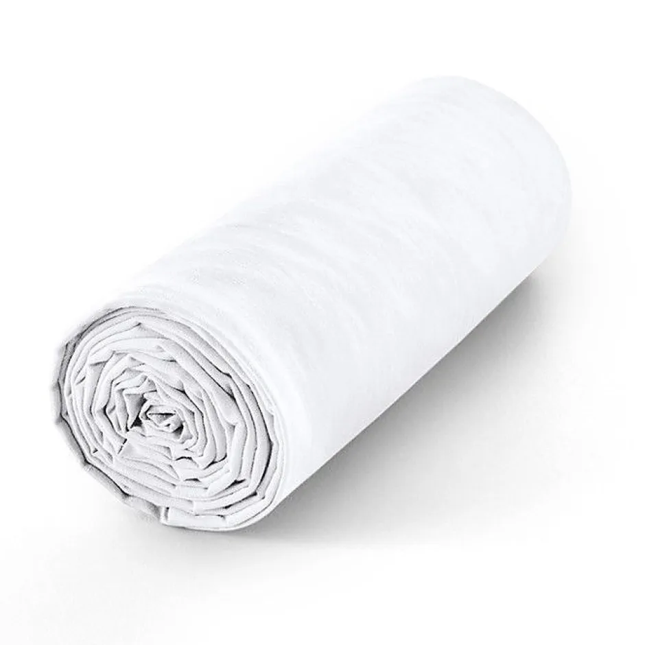 Coton Pur Drap housse 90 x 190 cm bonnet 30 cm "Prémium" pour lit 1 place - Prémium Neige