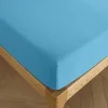 Coton Pur Drap housse 160 x 200 cm bonnet 30 cm "Prémium" pour lit 2 places - Prémium Cyan