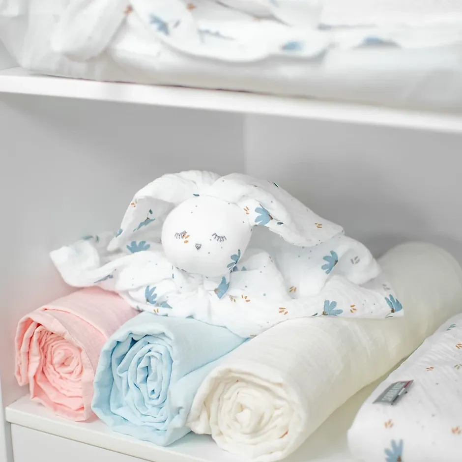 Sevira Kids Drap housse berceau en gaze de coton à carreaux Outlet