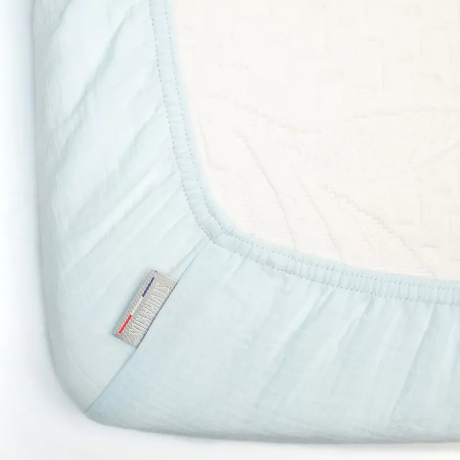 Sevira Kids Drap housse berceau en gaze de coton à carreaux Outlet