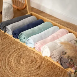 Sevira Kids Drap housse berceau en gaze de coton à carreaux Outlet