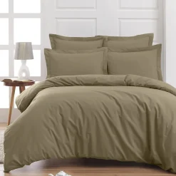 Sensei Maison Drap housse bonnet 40 cm en percale coton PLUSTaupe 80x200 cm SOFT PERCALE