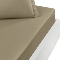 Sensei Maison Drap housse bonnet 40 cm en percale coton PLUSTaupe 140x200 cm SOFT PERCALE Clearance