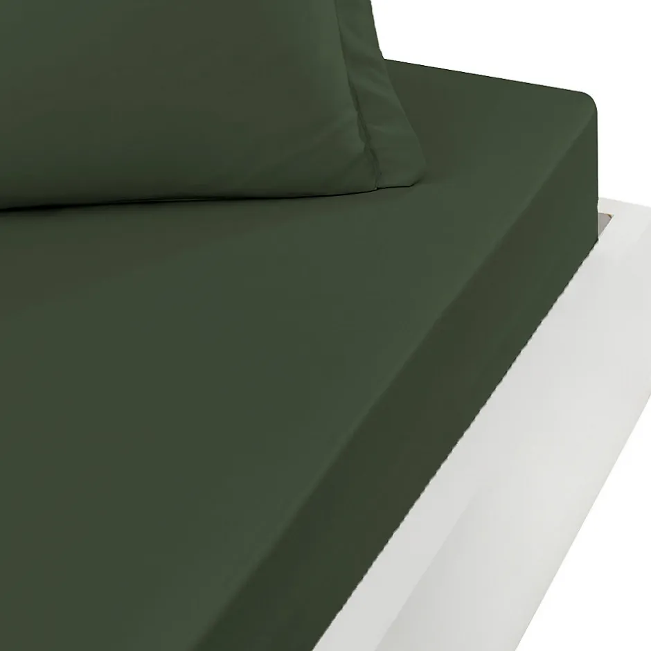 Sensei Maison Drap housse bonnet 40 cm en percale coton PLUSEucalyptus 90x200 cm SOFT PERCALE