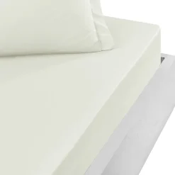 Sensei Maison Drap housse bonnet 40 cm en percale coton PLUSEcru 180x200 cm SOFT PERCALE