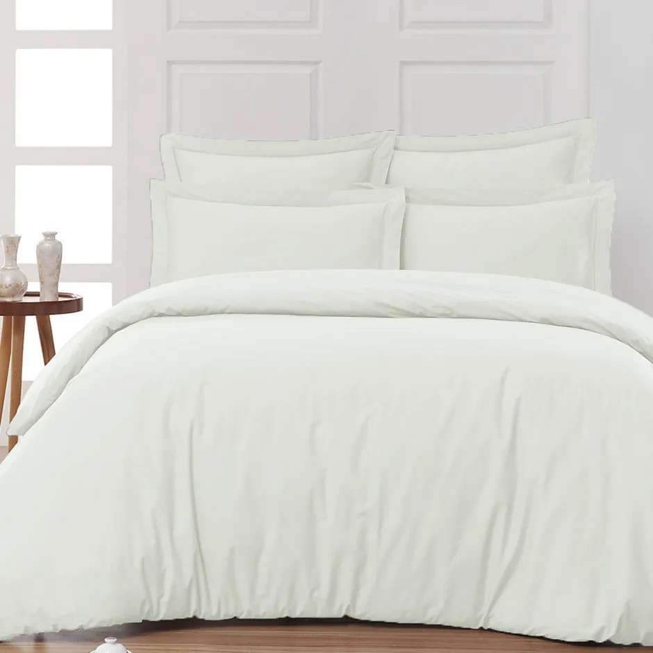 Sensei Maison Drap housse bonnet 40 cm en percale coton PLUSEcru 180x200 cm SOFT PERCALE