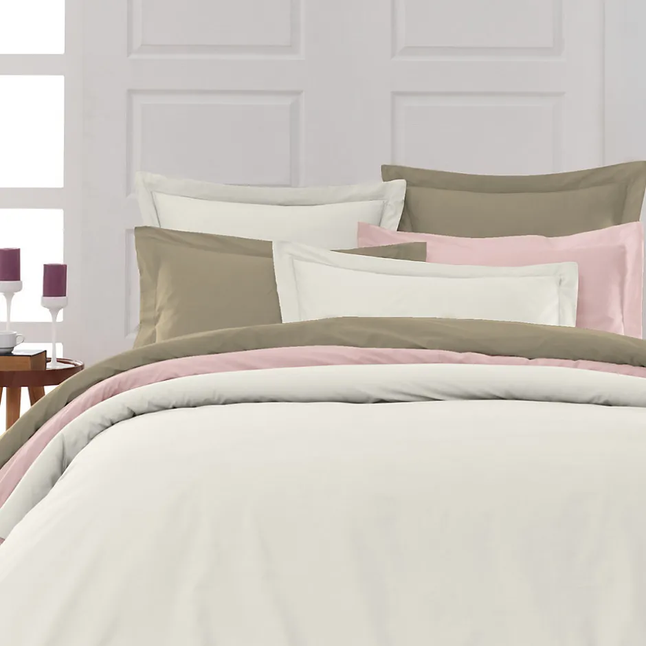 Sensei Maison Drap housse bonnet 40 cm en percale coton PLUSEcru 180x200 cm SOFT PERCALE