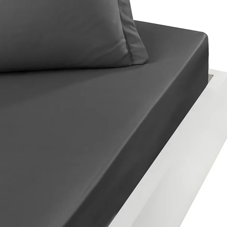 Sensei Maison Drap housse bonnet 40 cm en percale coton PLUSAnthracite 80x200 cm SOFT PERCALE Sale