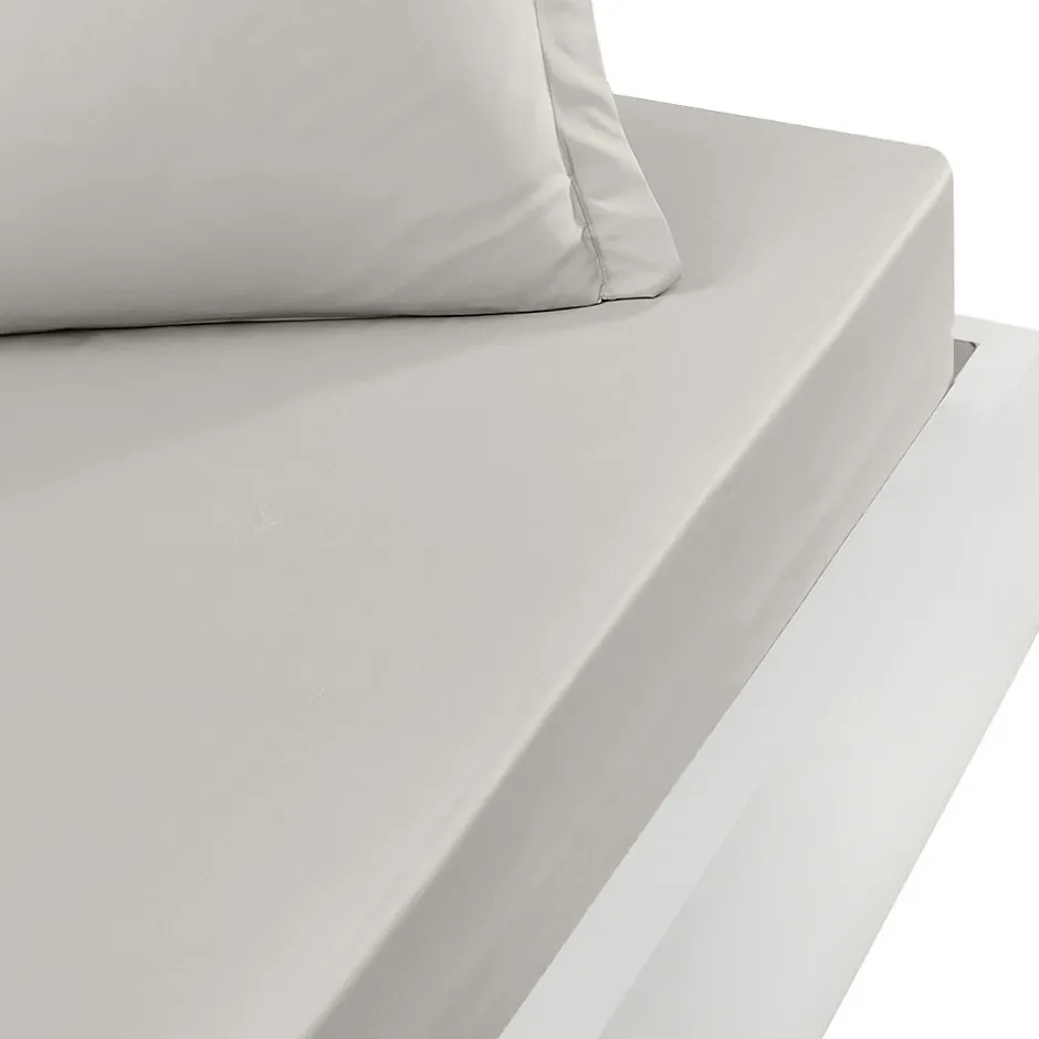 Sensei Maison Drap housse bonnet 40 cm en percale coton PLUSGris Perle 80x200 cm SOFT PERCALE