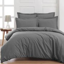 Sensei Maison Drap housse bonnet 40 cm en percale coton PLUSGalet 200x200 cm SOFT PERCALE