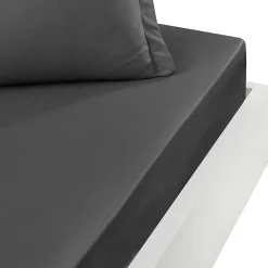 Sensei Maison Drap housse bonnet 40 cm en percale coton PLUSAnthracite 160x200 cm SOFT PERCALE