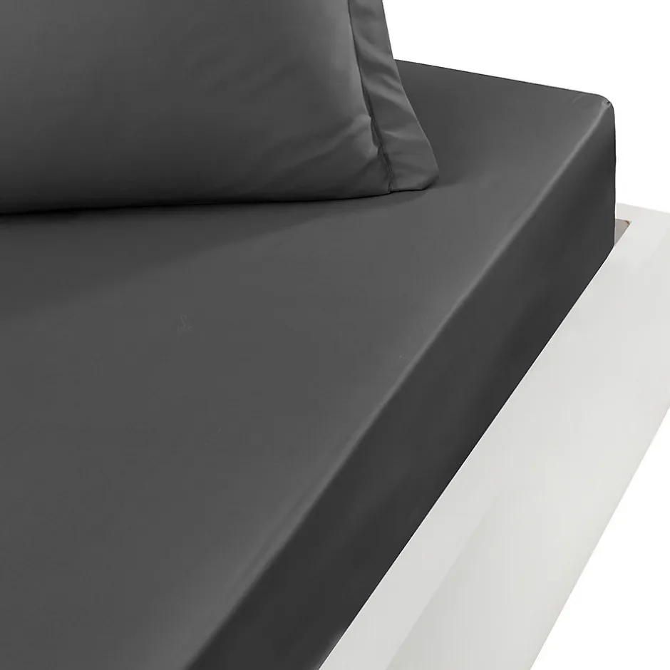 Sensei Maison Drap housse bonnet 40 cm en percale coton PLUSAnthracite 160x200 cm SOFT PERCALE